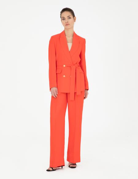 Nar Çiçeği Keten Karışımlı Kumaş Pantolon - 50282084013