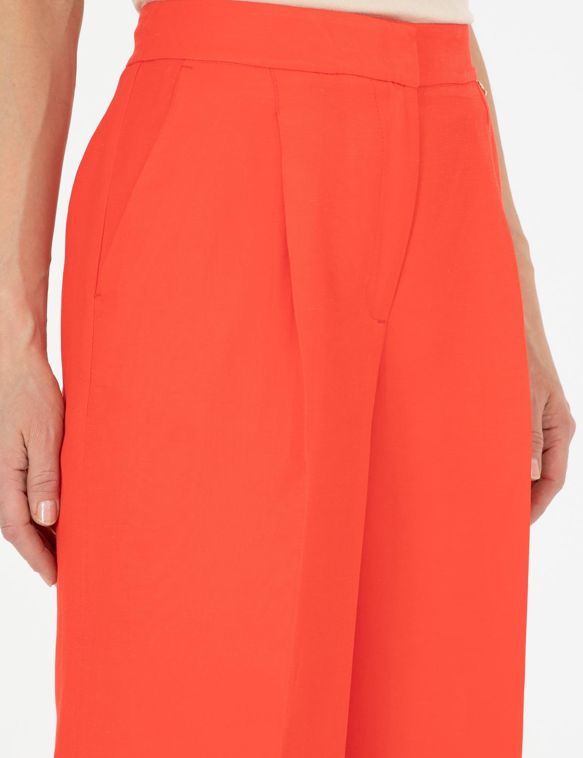 Nar Çiçeği Keten Karışımlı Kumaş Pantolon - 50282084013