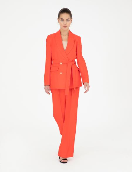 Nar Çiçeği Keten Karışımlı Kumaş Pantolon - 50282084013