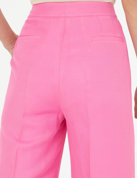 Pembe Keten Karışımlı Kumaş Pantolon - 50282084037