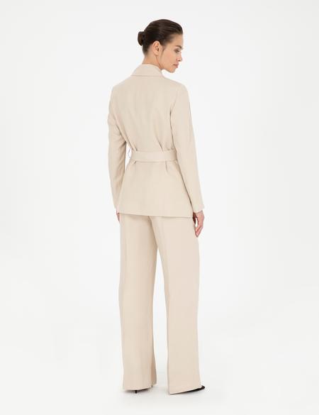 Kum Keten Karışımlı Kumaş Pantolon - 50282084032