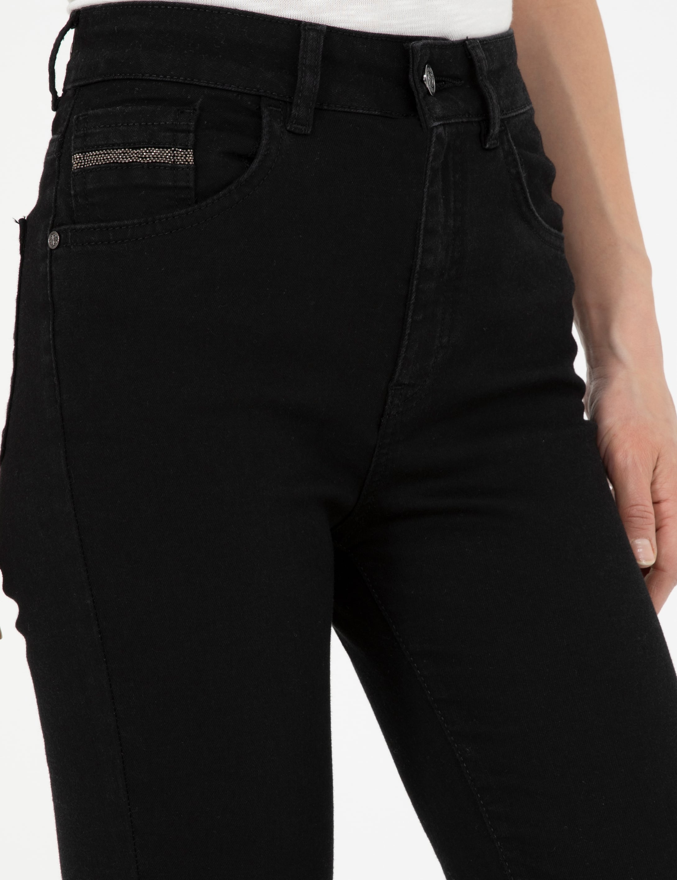 Siyah Skinny Fit Jean Pantolon - Image 5