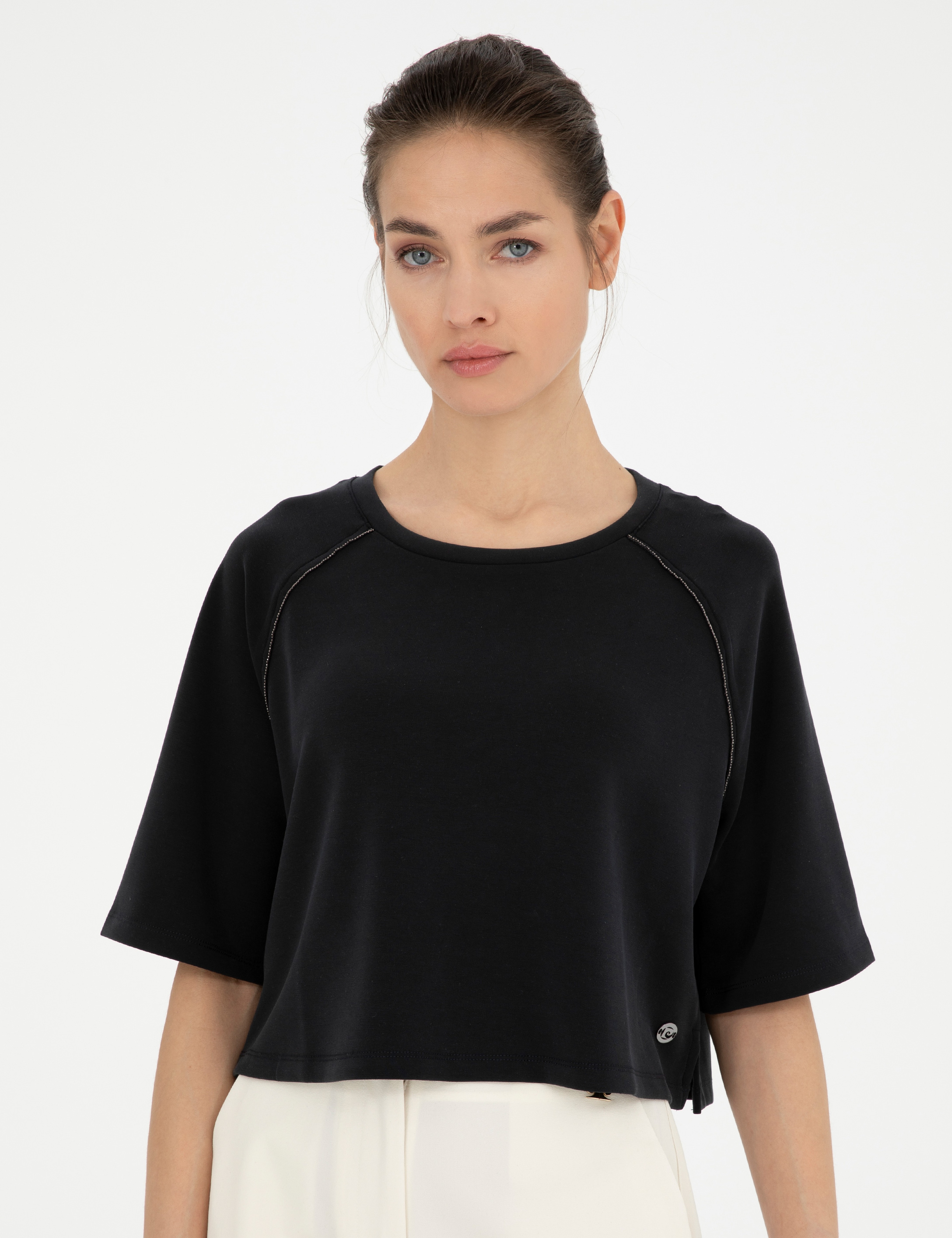 Siyah Comfort Fit Sweatshirt