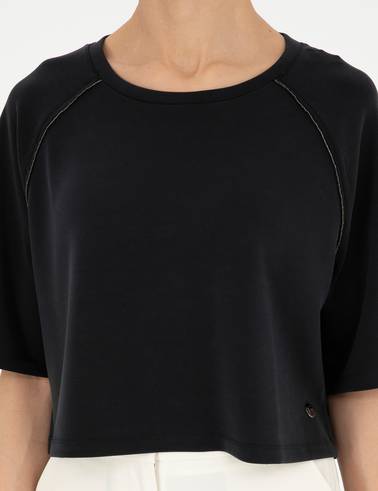 Siyah Comfort Fit Sweatshirt