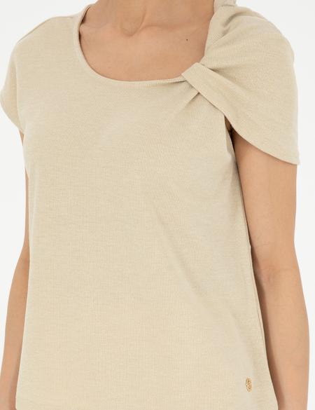 Bej A Kesim Tişört - 50263515006