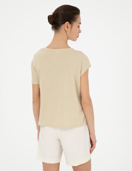 Bej A Kesim Tişört - 50263515006