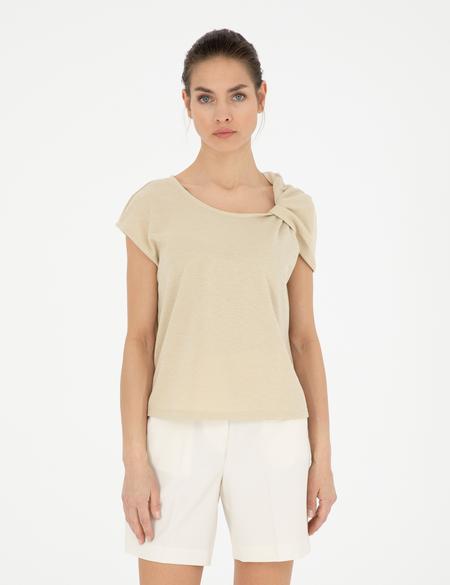 Bej A Kesim Tişört - 50263515006
