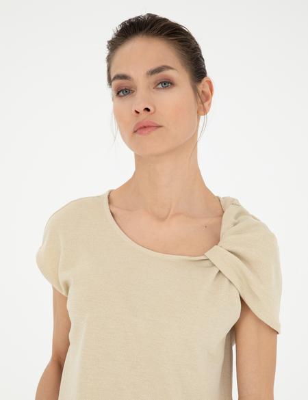 Bej A Kesim Tişört - 50263515006