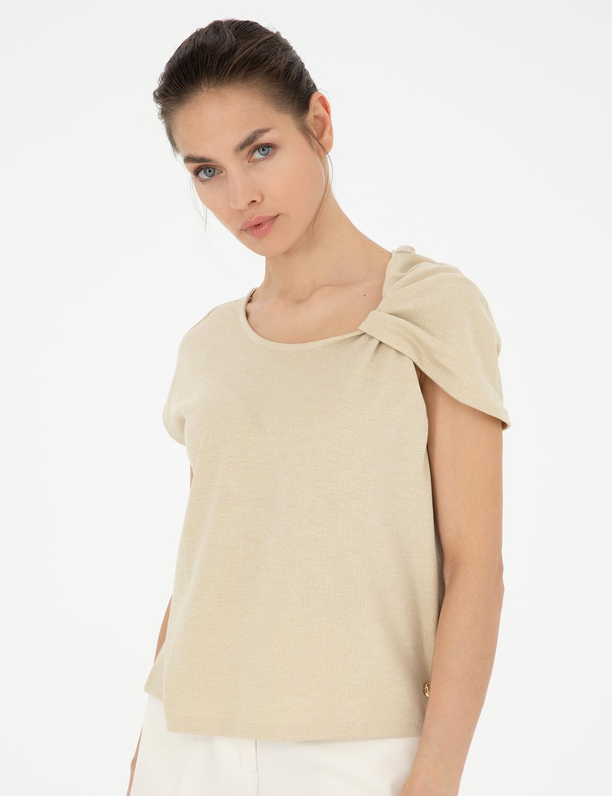 Bej A Kesim Tişört - 50263515006
