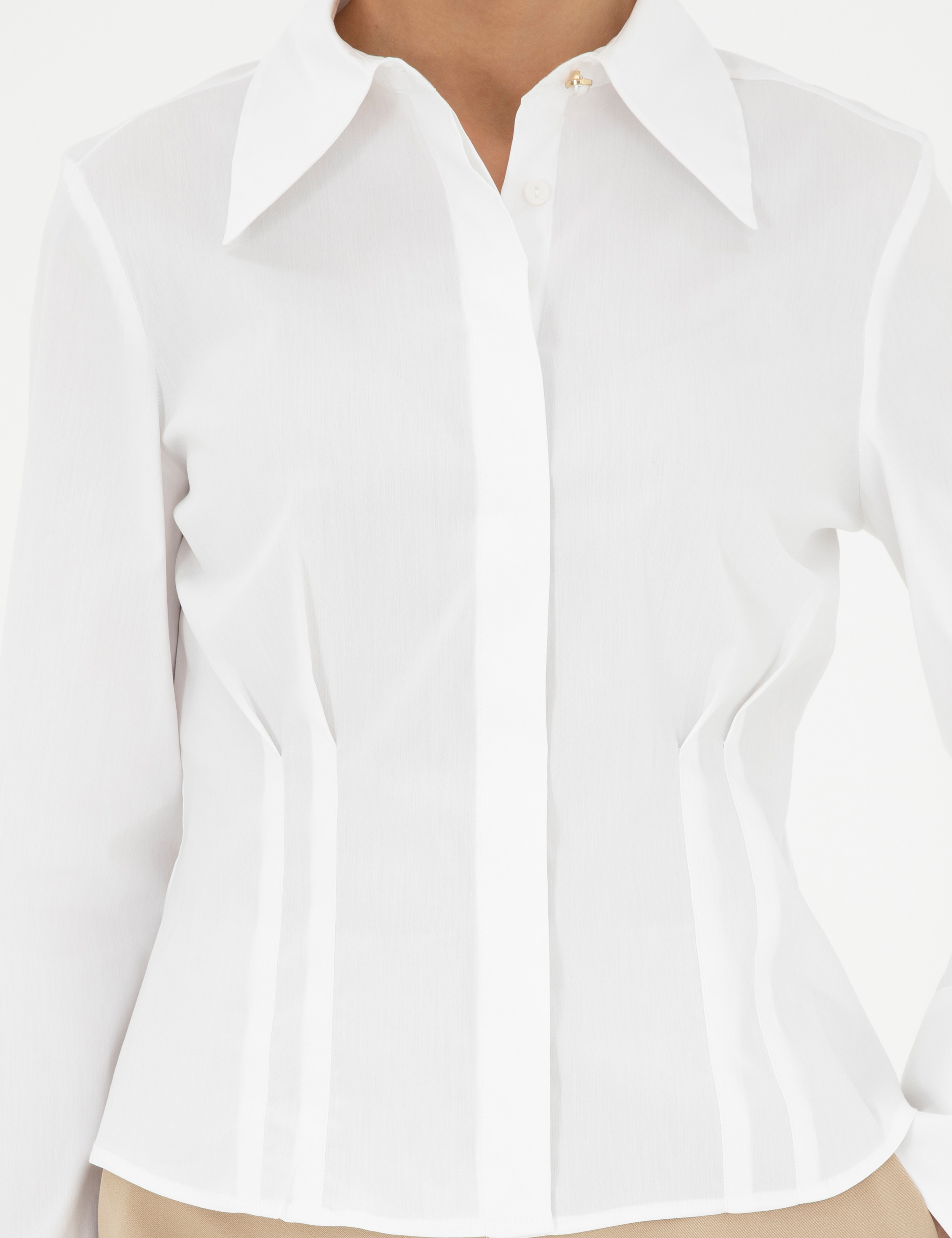 Beyaz Slim Fit Uzun Kollu Gömlek - Image 6