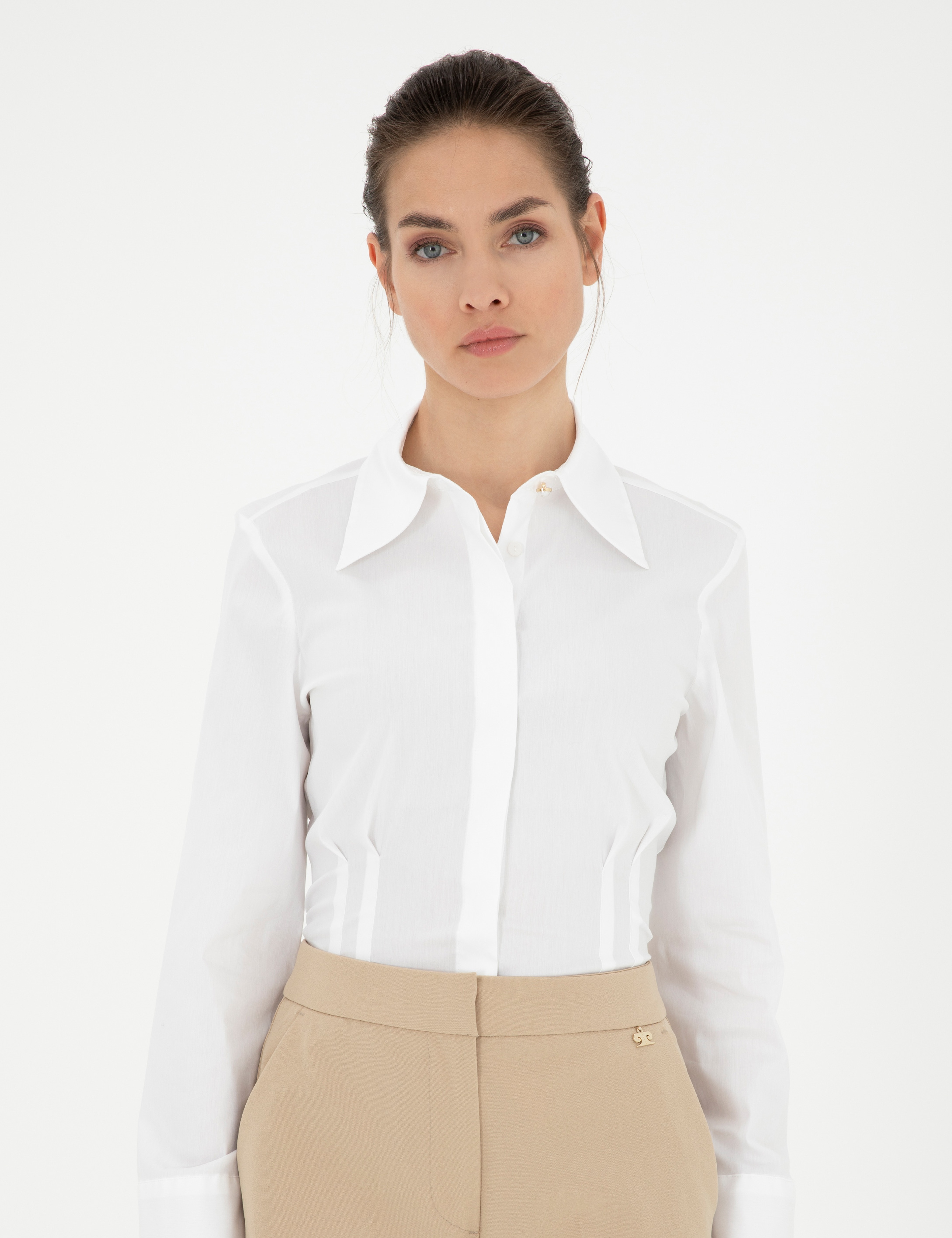 Beyaz Slim Fit Uzun Kollu Gömlek - Image 3