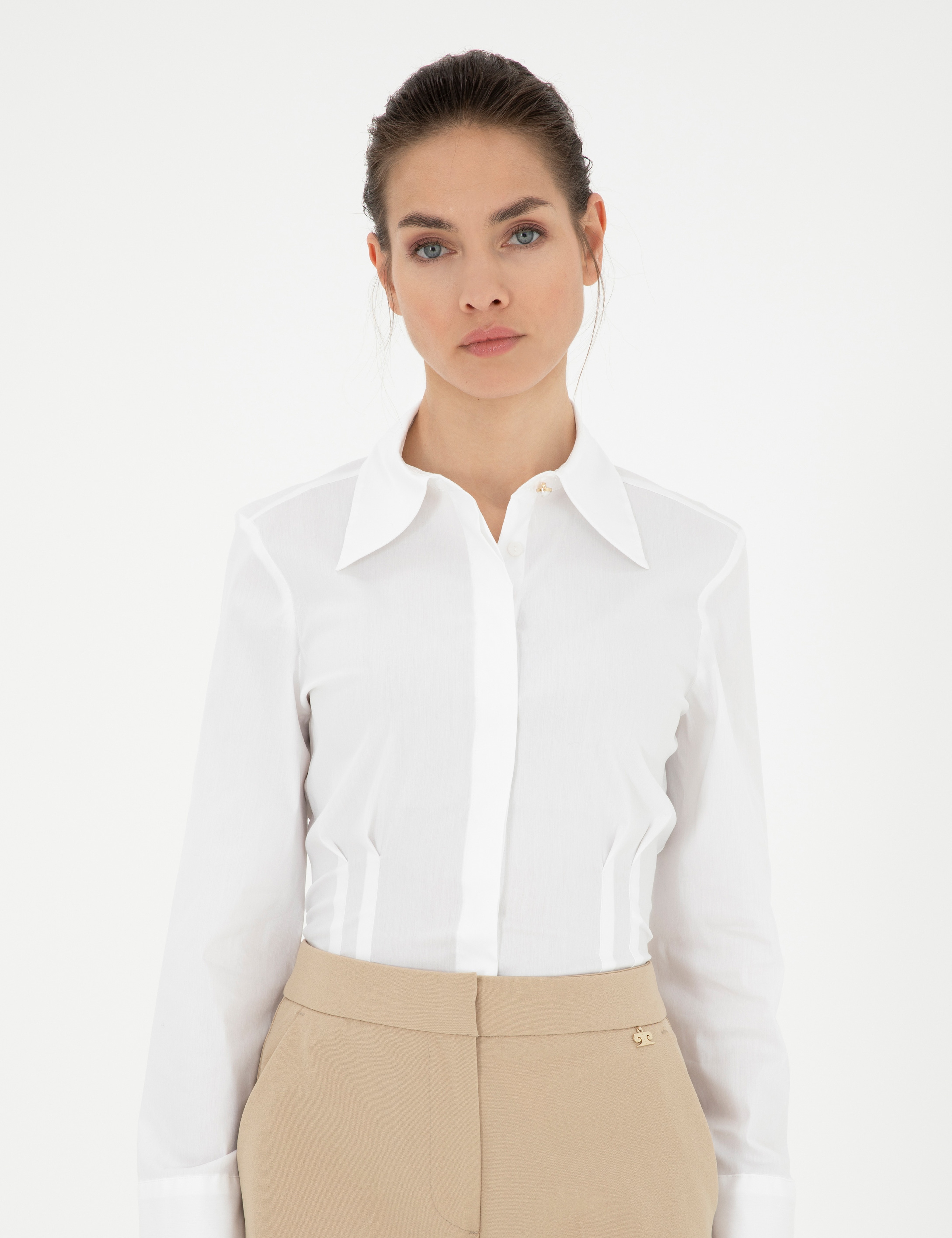 Beyaz Slim Fit Uzun Kollu Gömlek