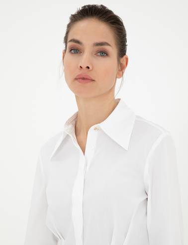 Beyaz Slim Fit Uzun Kollu Gömlek