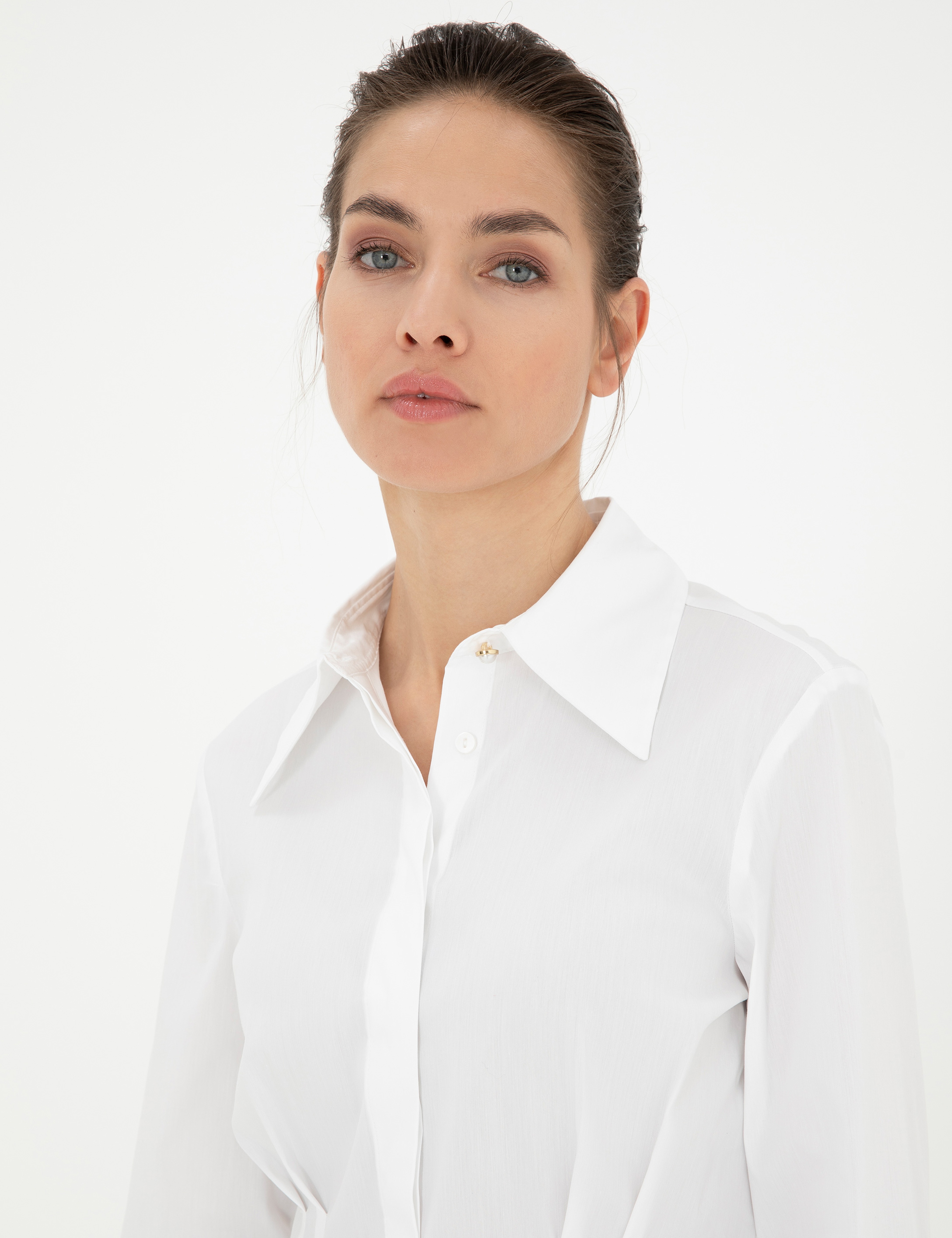 Beyaz Slim Fit Uzun Kollu Gömlek - Image 2