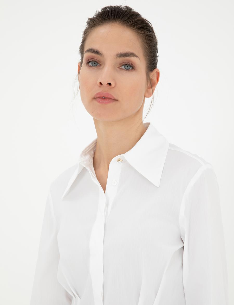 Beyaz Slim Fit Uzun Kollu Gömlek