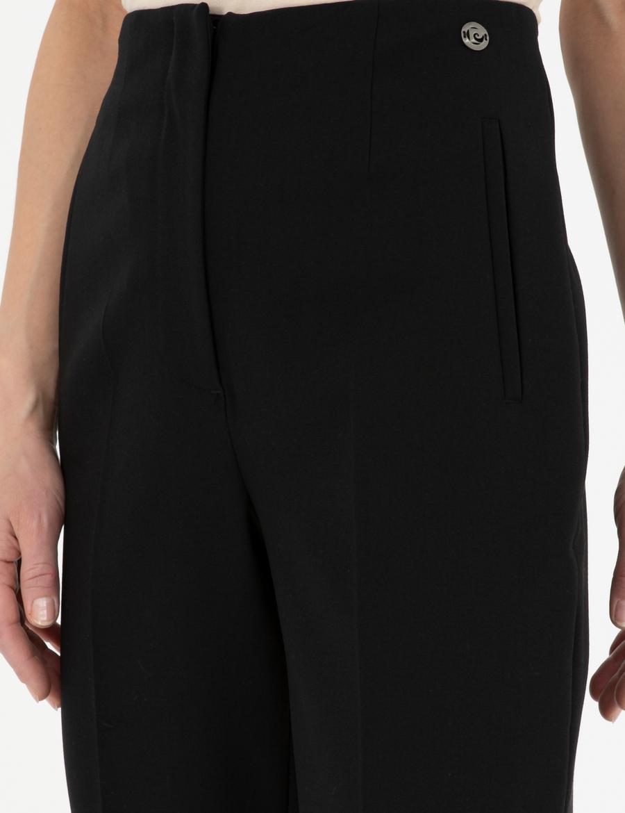 Siyah Carrot Fit Kumaş Pantolon