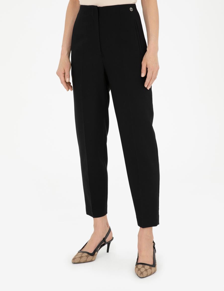 Siyah Carrot Fit Kumaş Pantolon