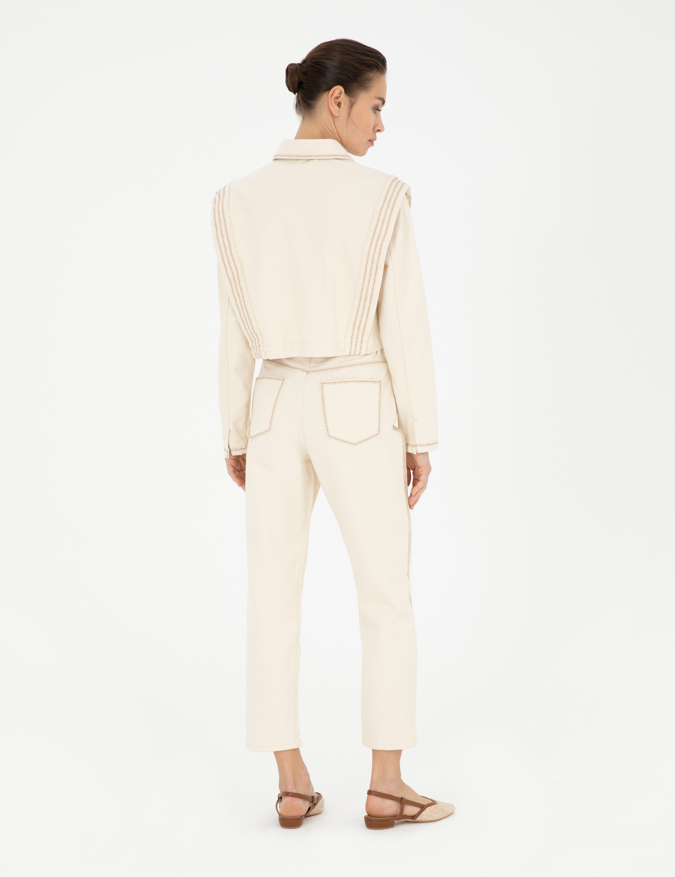 Krem Carrot Fit Spor Pantolon - Image 4