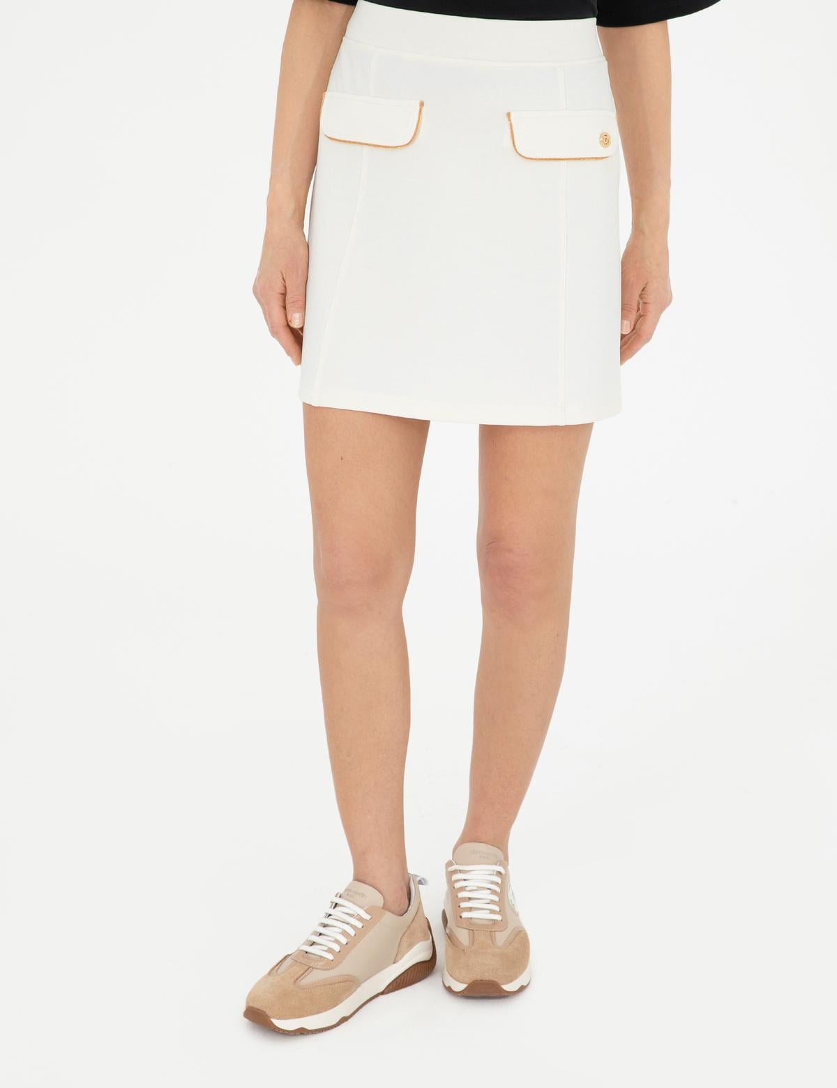 Ekru A Kesim Örme Etek - 50282652014