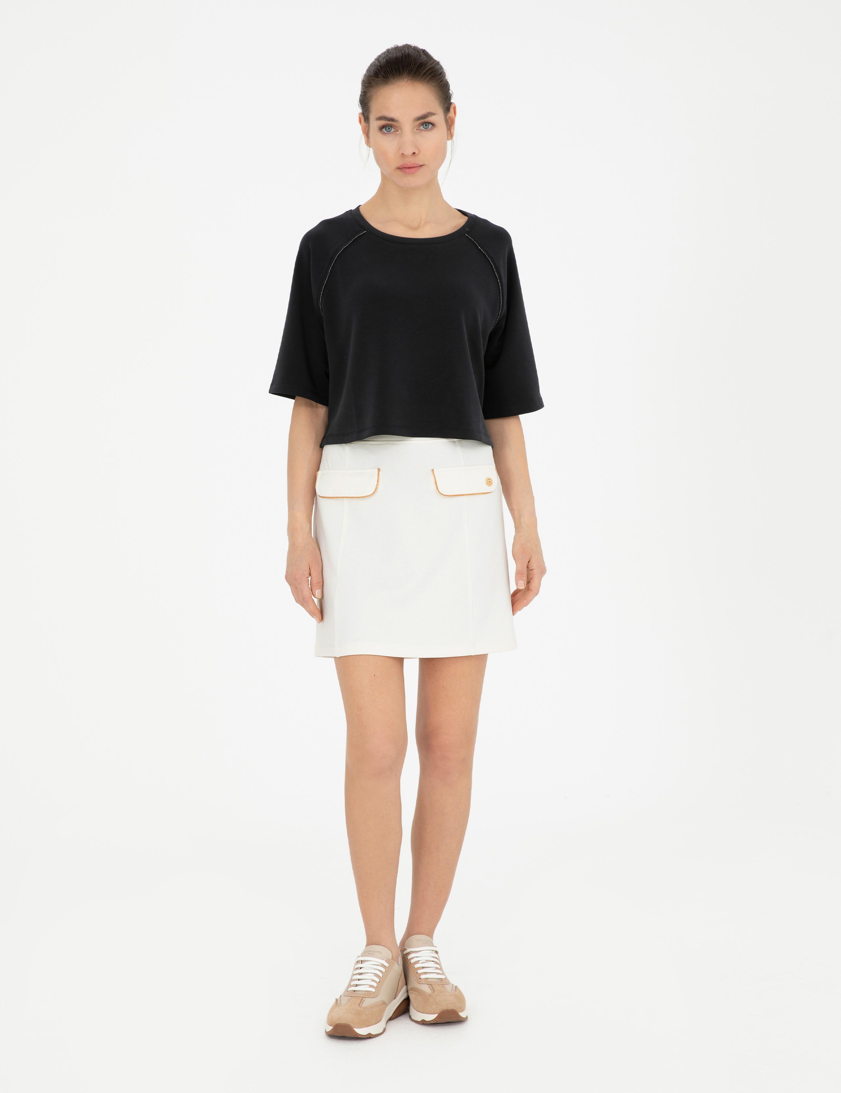 Ekru A Kesim Örme Etek