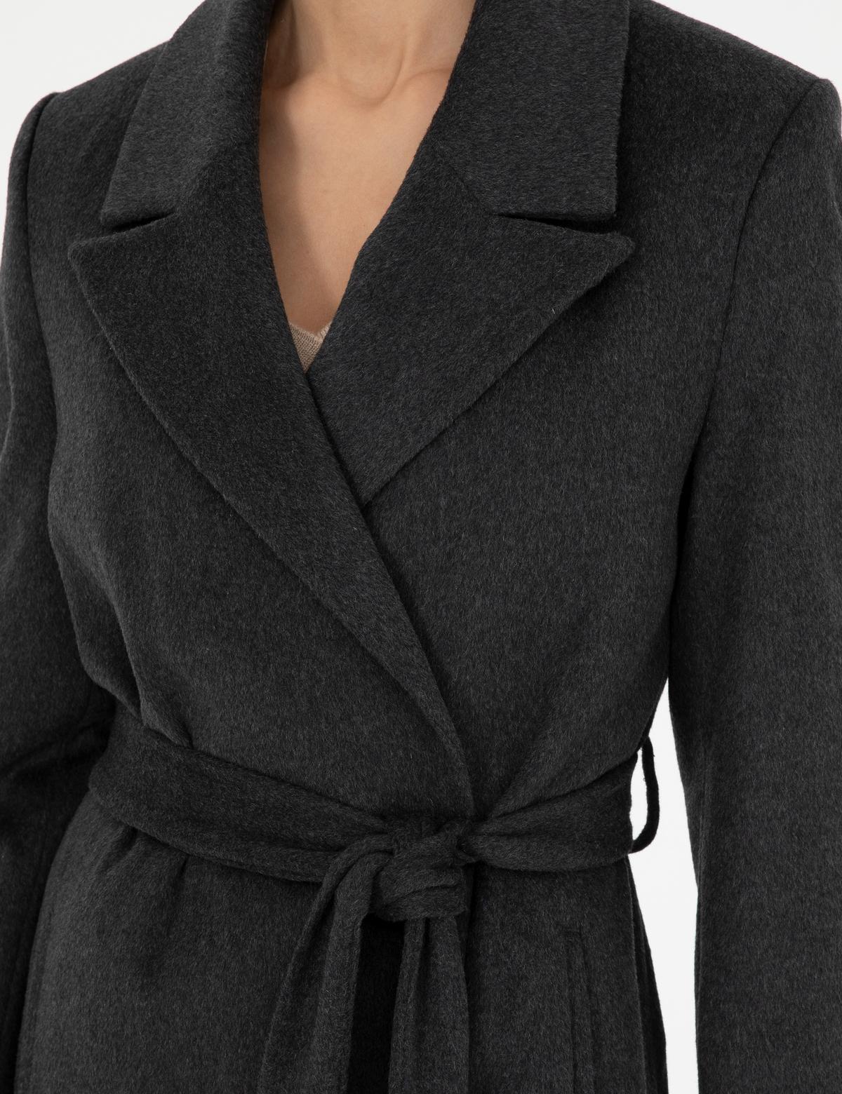 Koyu Antrasit Kaşe Kaban - 50272213069