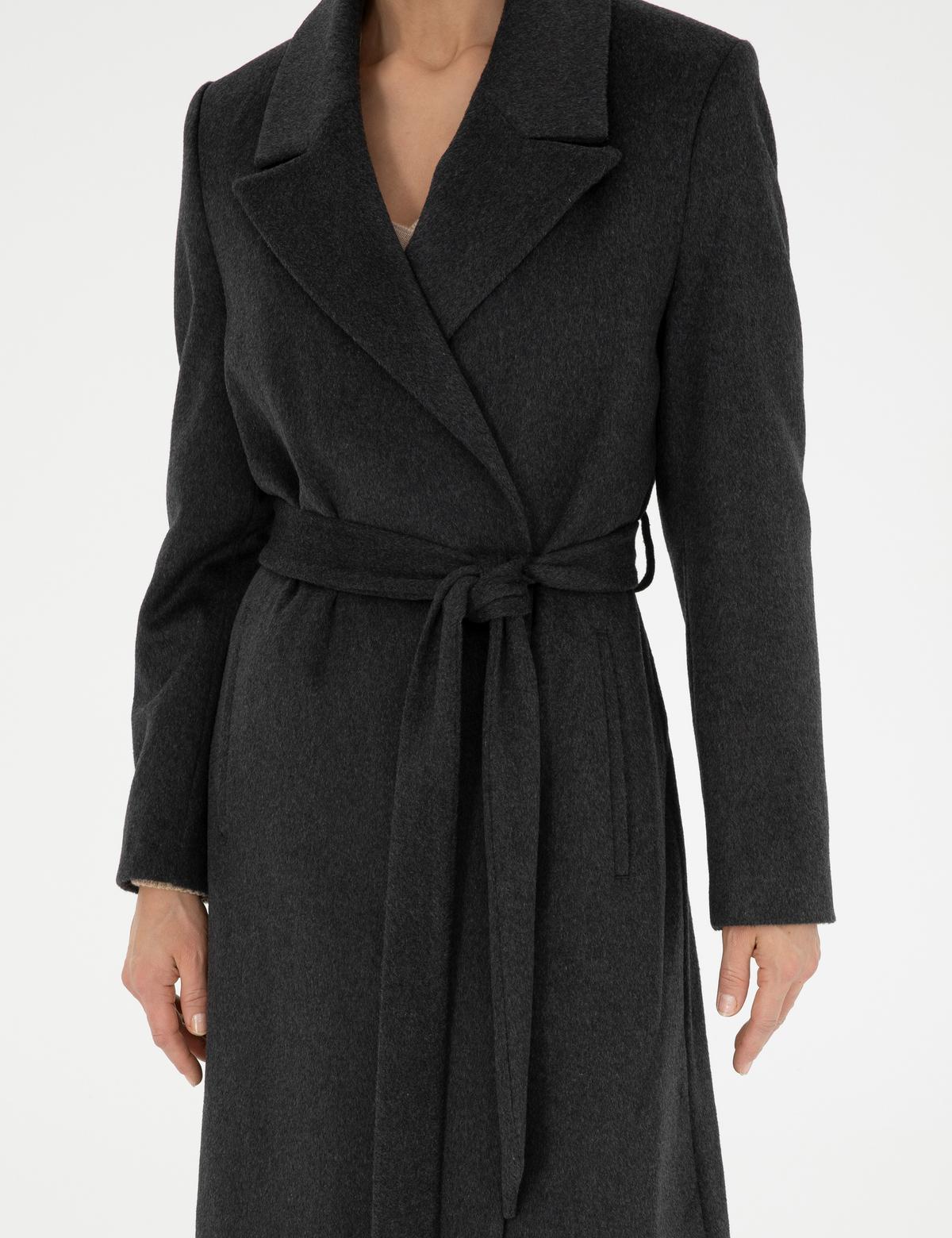 Koyu Antrasit Kaşe Kaban - 50272213069