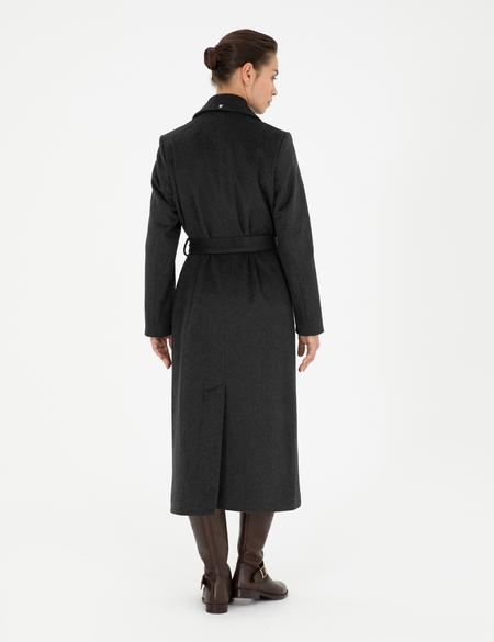 Koyu Antrasit Kaşe Kaban - 50272213069