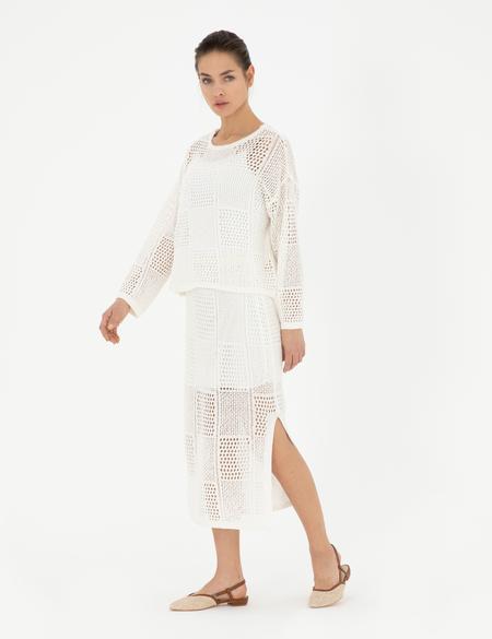 Ekru Kalem Fit Triko Etek - 50284518014