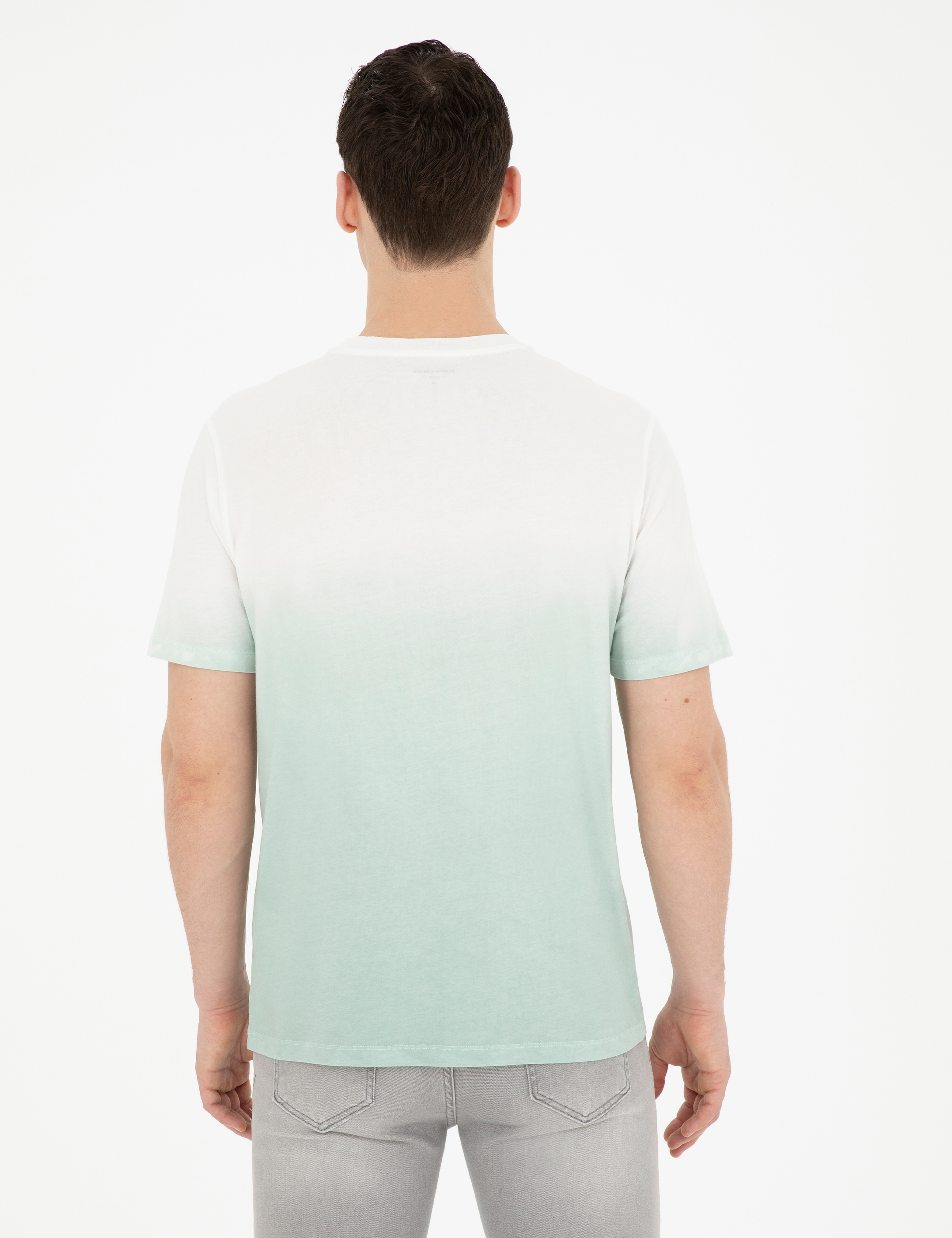 Yeşil Regular Fit %100 Pamuk Bisiklet Yaka Tişört - Image 5