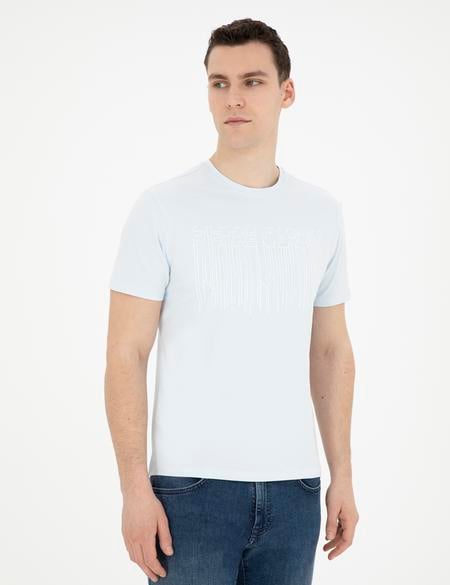 Açık Mavi Slim Fit Tişört - 50282064043