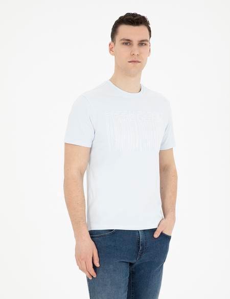 Açık Mavi Slim Fit Tişört - 50282064043