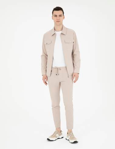 Bej Klasik Jogger Pantolon