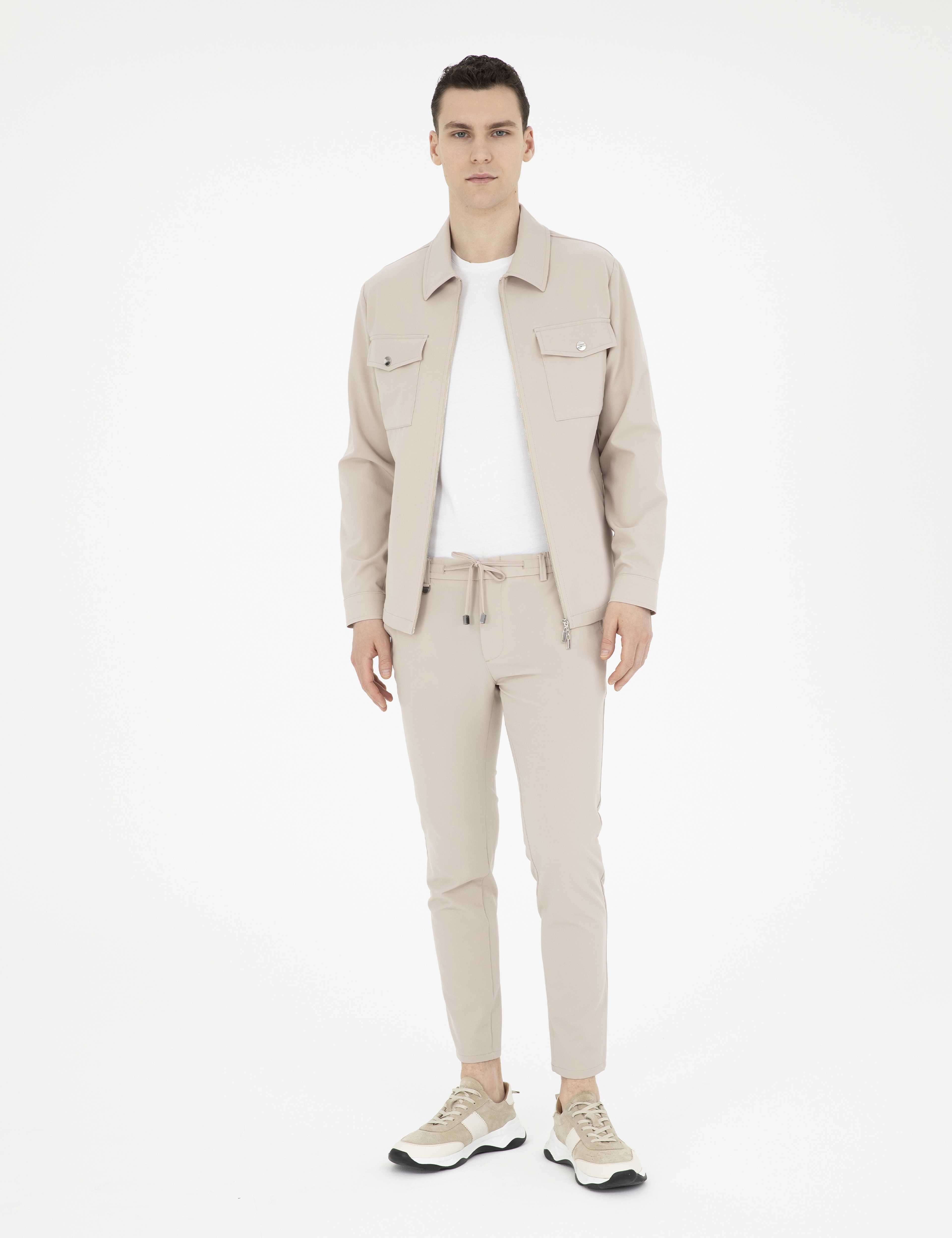 Bej Klasik Jogger Pantolon - Image 3