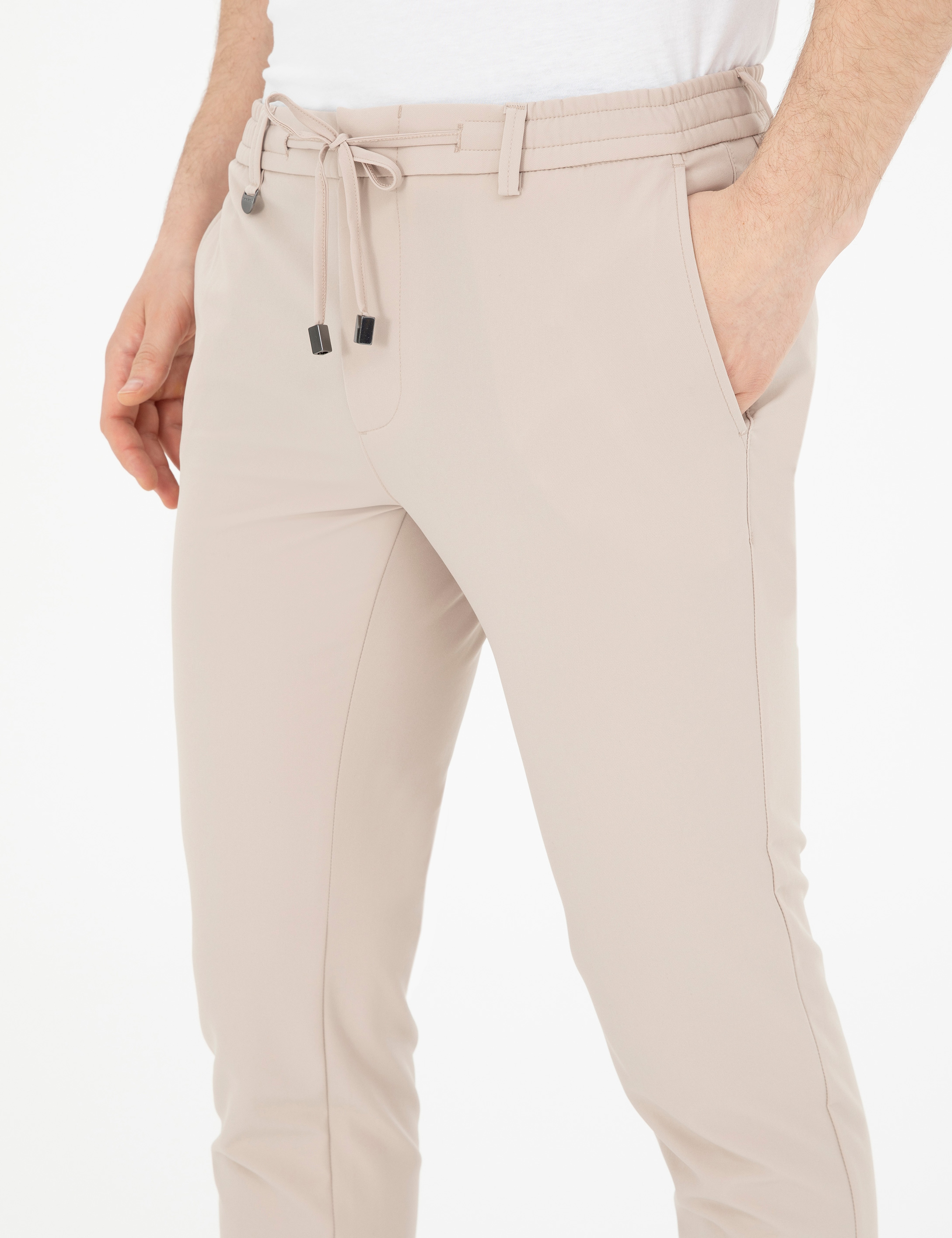 Bej Klasik Jogger Pantolon - Image 6