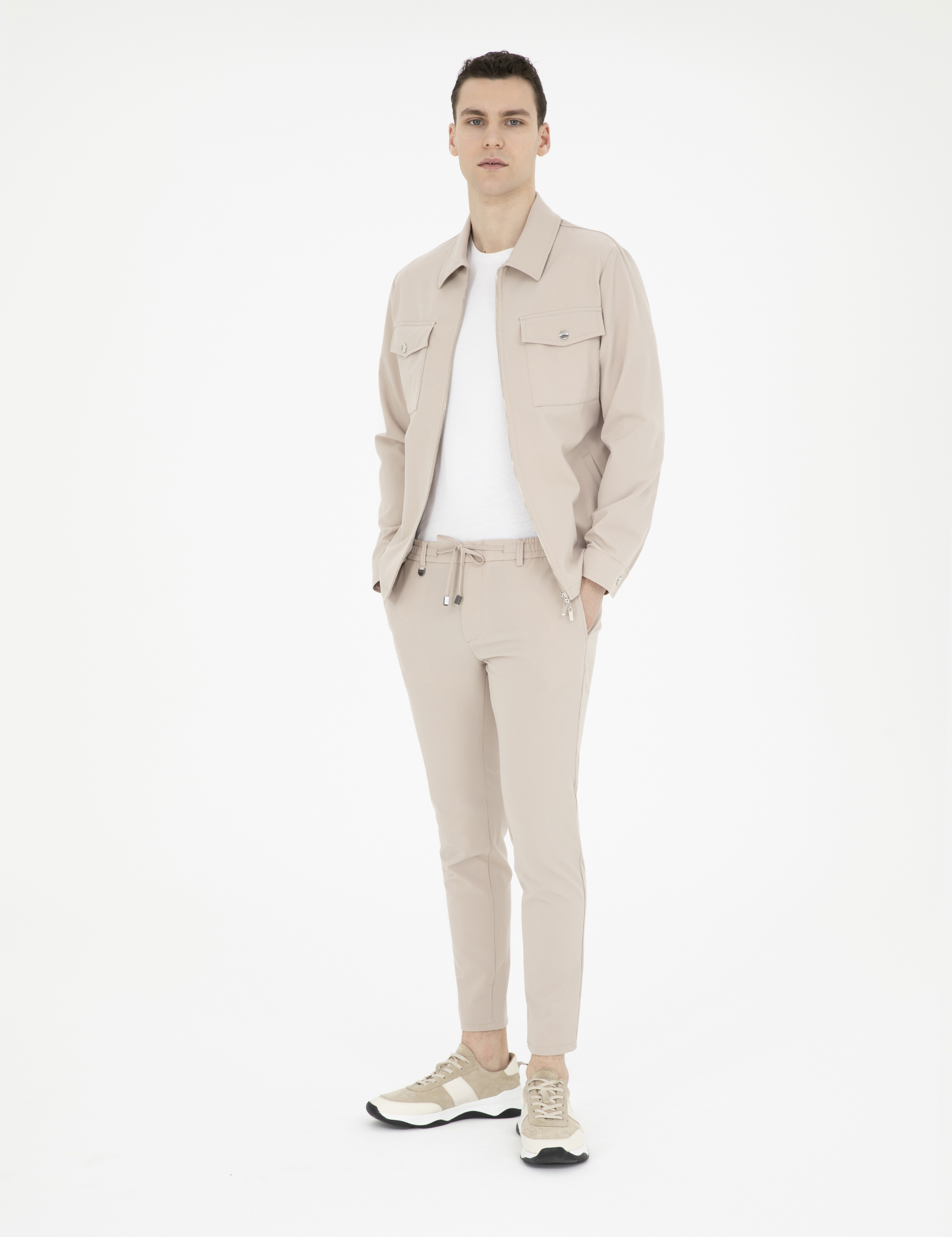 Bej Klasik Jogger Pantolon - Image 1
