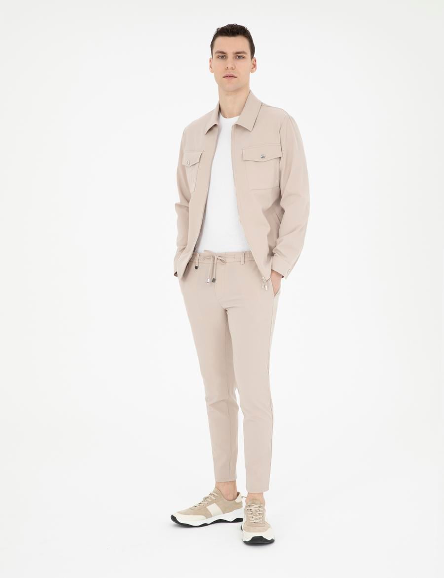 Bej Klasik Jogger Pantolon