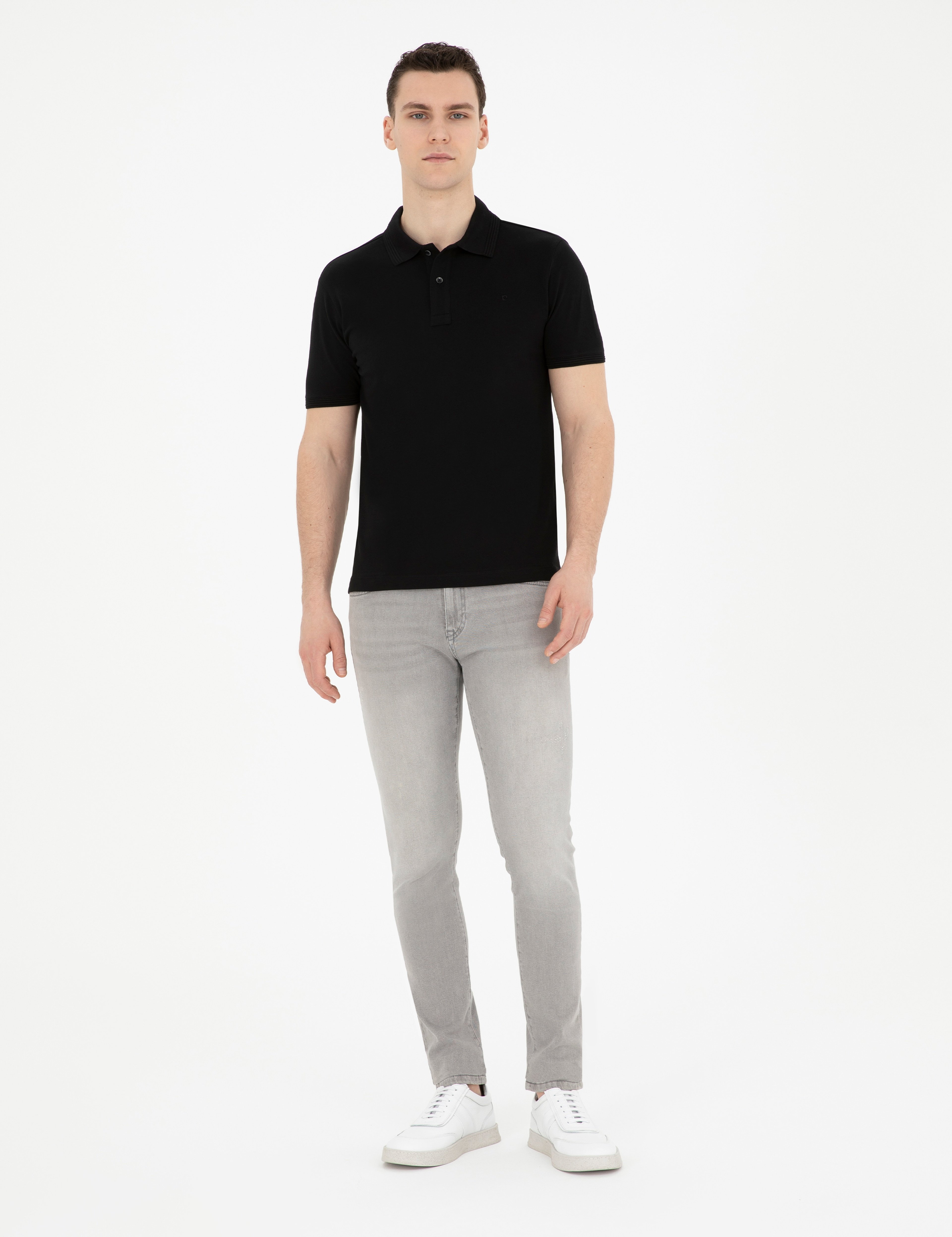 Siyah Slim Fit Basic Tişört - Image 4