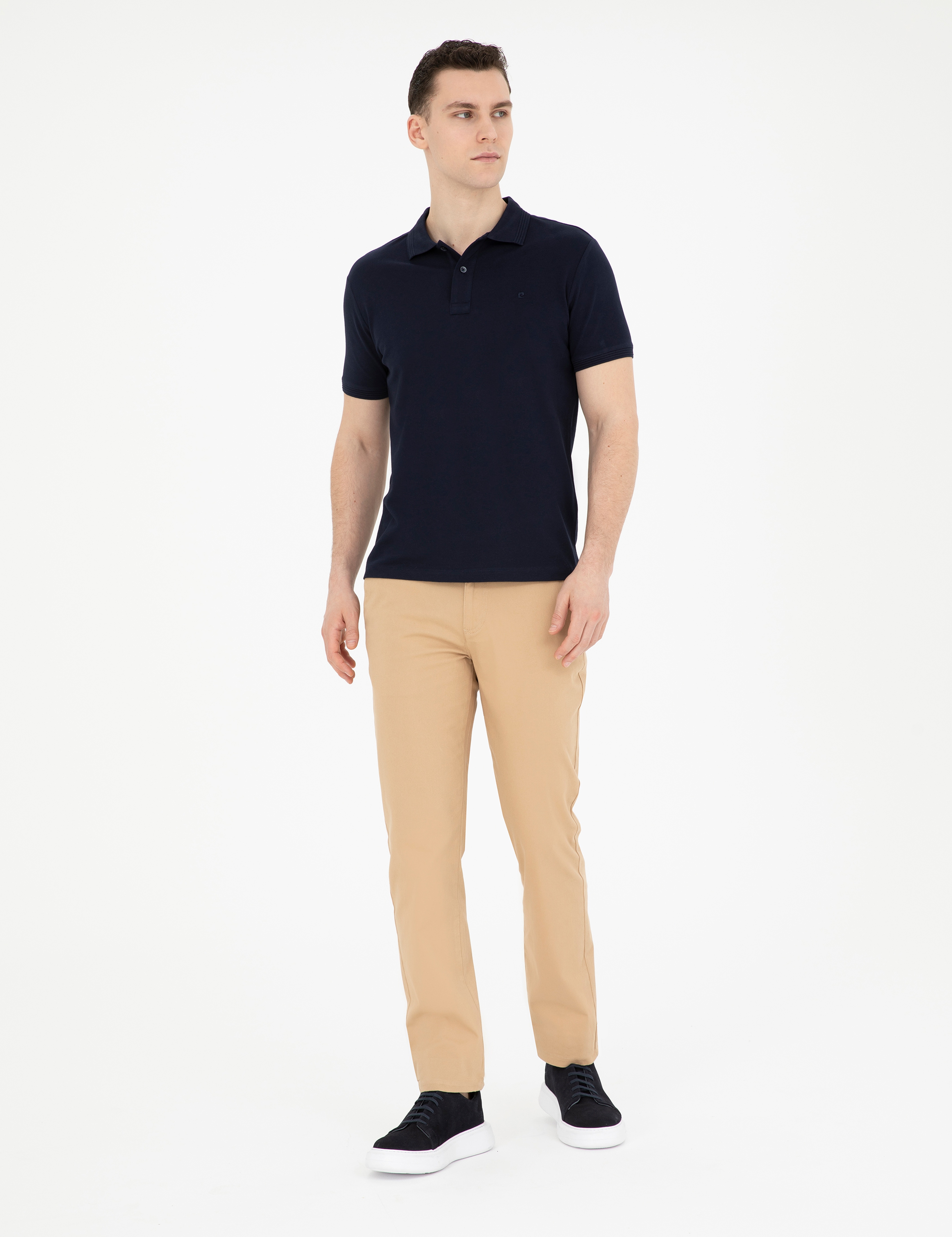 Lacivert Slim Fit Basic Tişört - Image 4