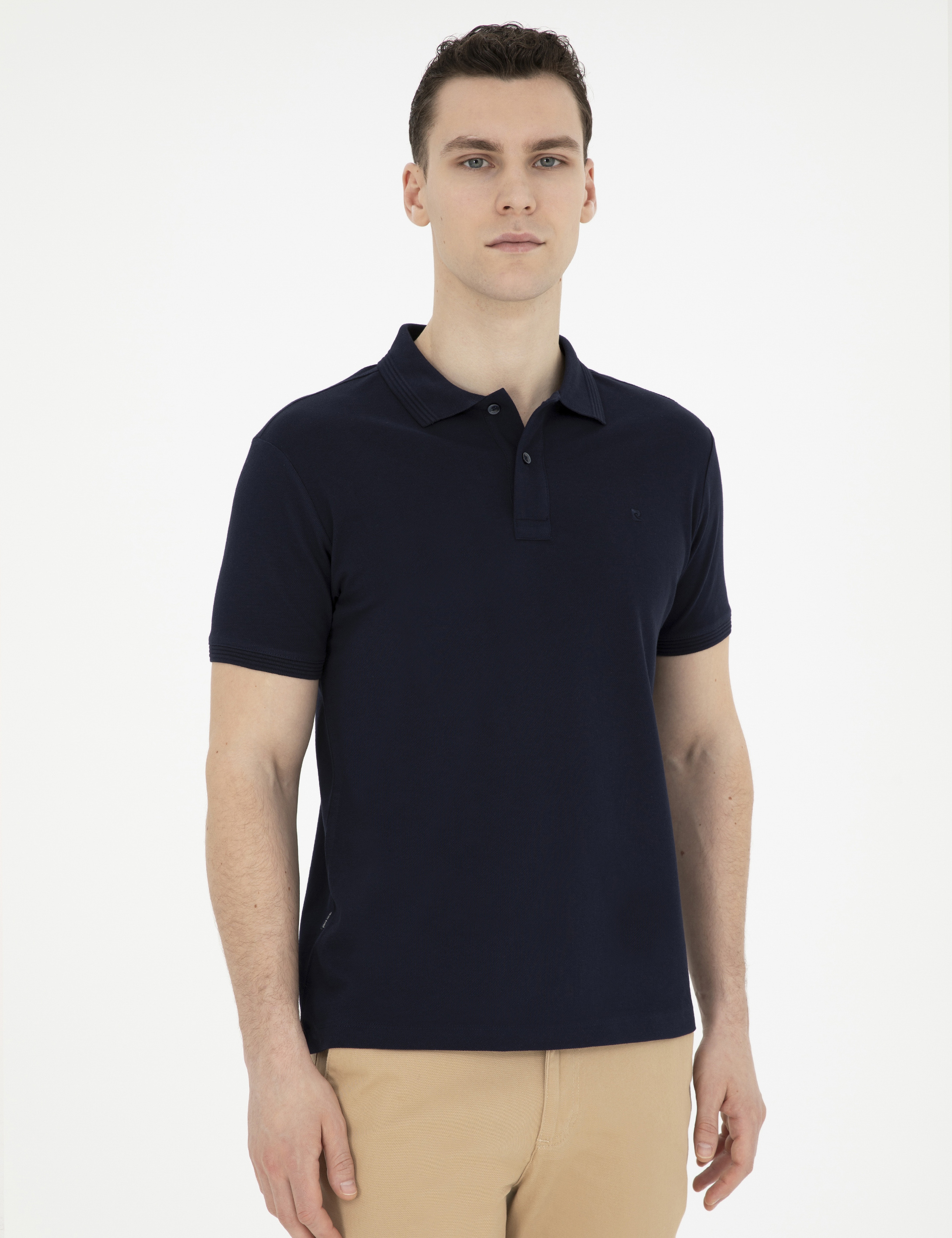 Lacivert Slim Fit Basic Tişört - Image 3