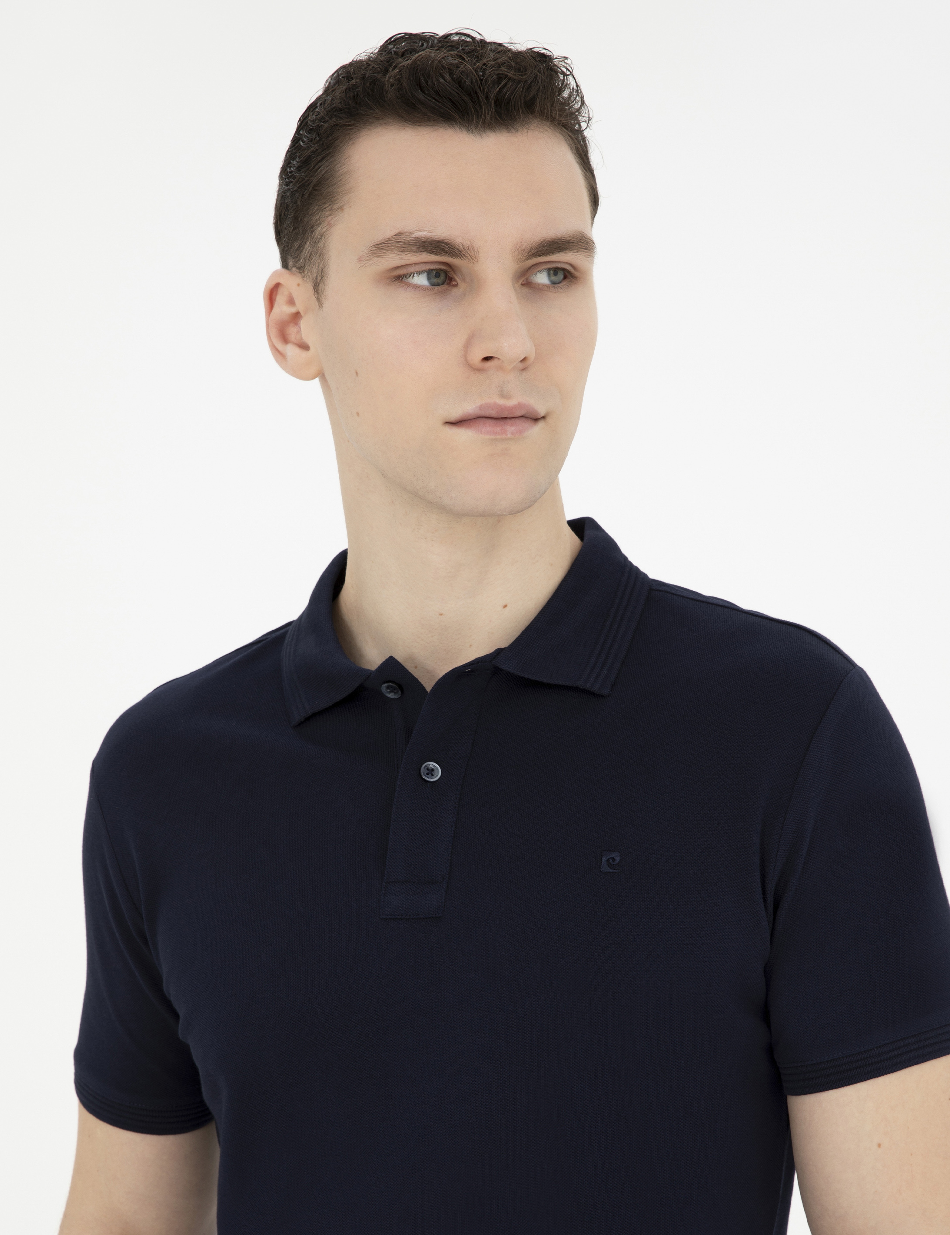 Lacivert Slim Fit Basic Tişört - Image 2
