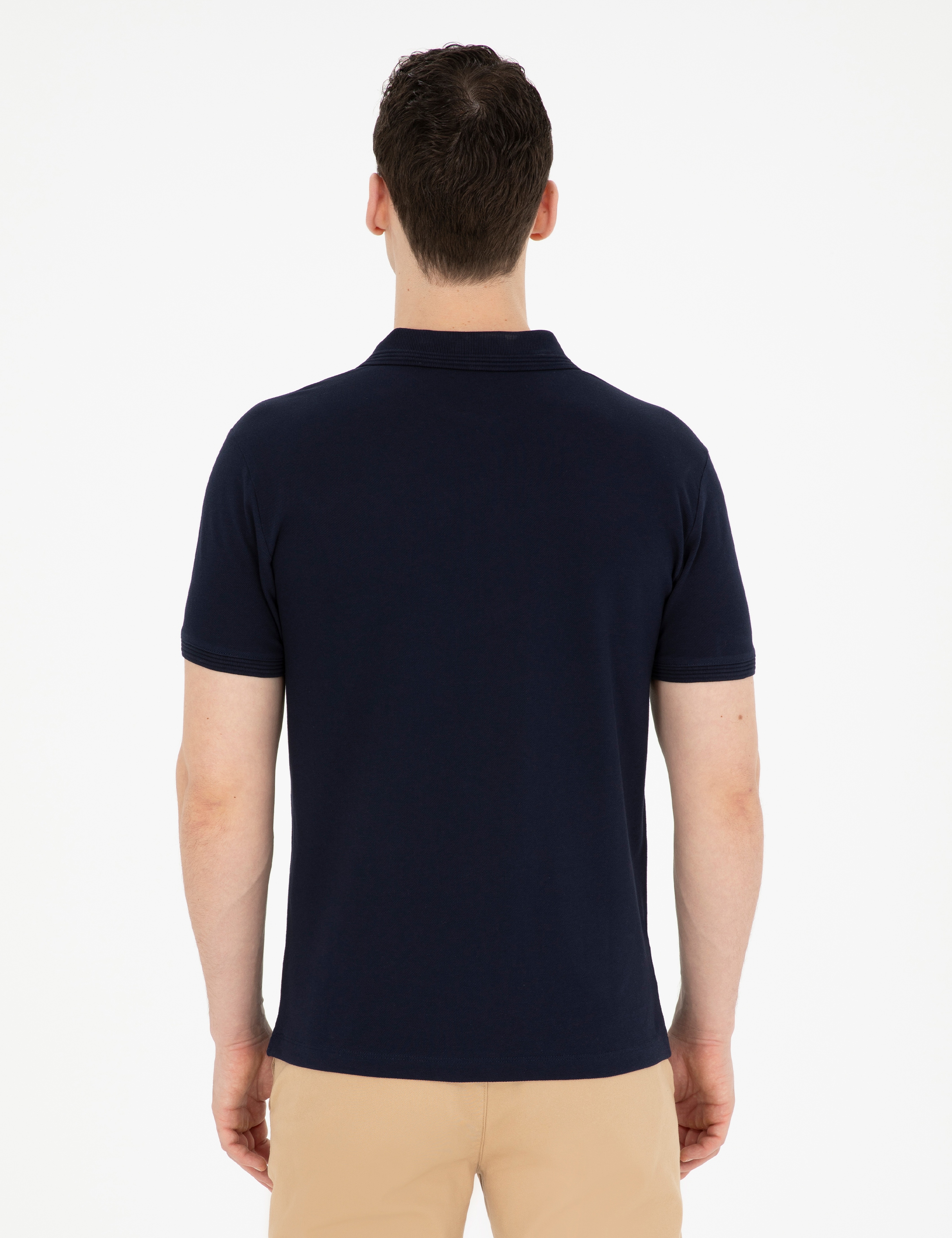 Lacivert Slim Fit Basic Tişört - Image 5