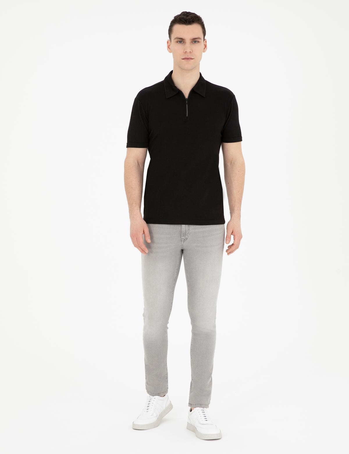 Siyah Slim Fit Tişört - 50288915007