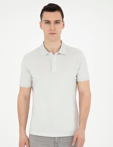 Açık Gri Slim Fit Basic Tişört - 50280754210