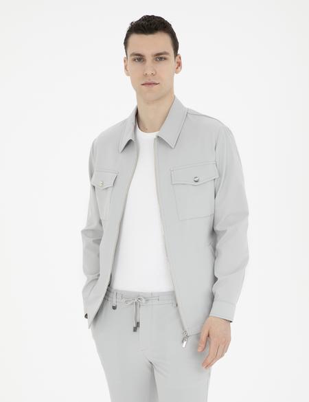 Taş Regular Fit Fermuarlı Ceket - 50287776113