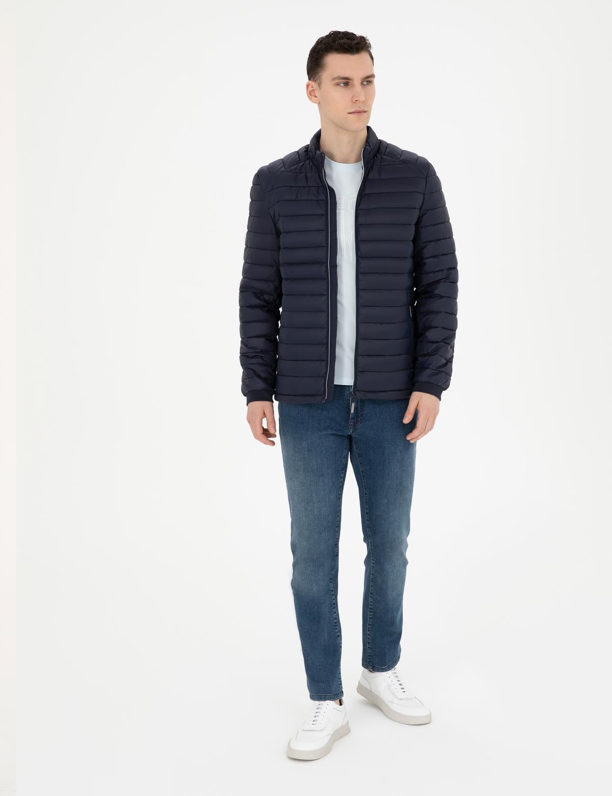 Lacivert Şişme Mont - 50285384012