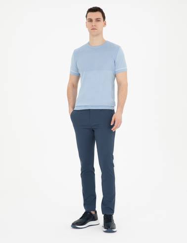 Mavi Slim Fit Bisiklet Yaka Triko Tişört