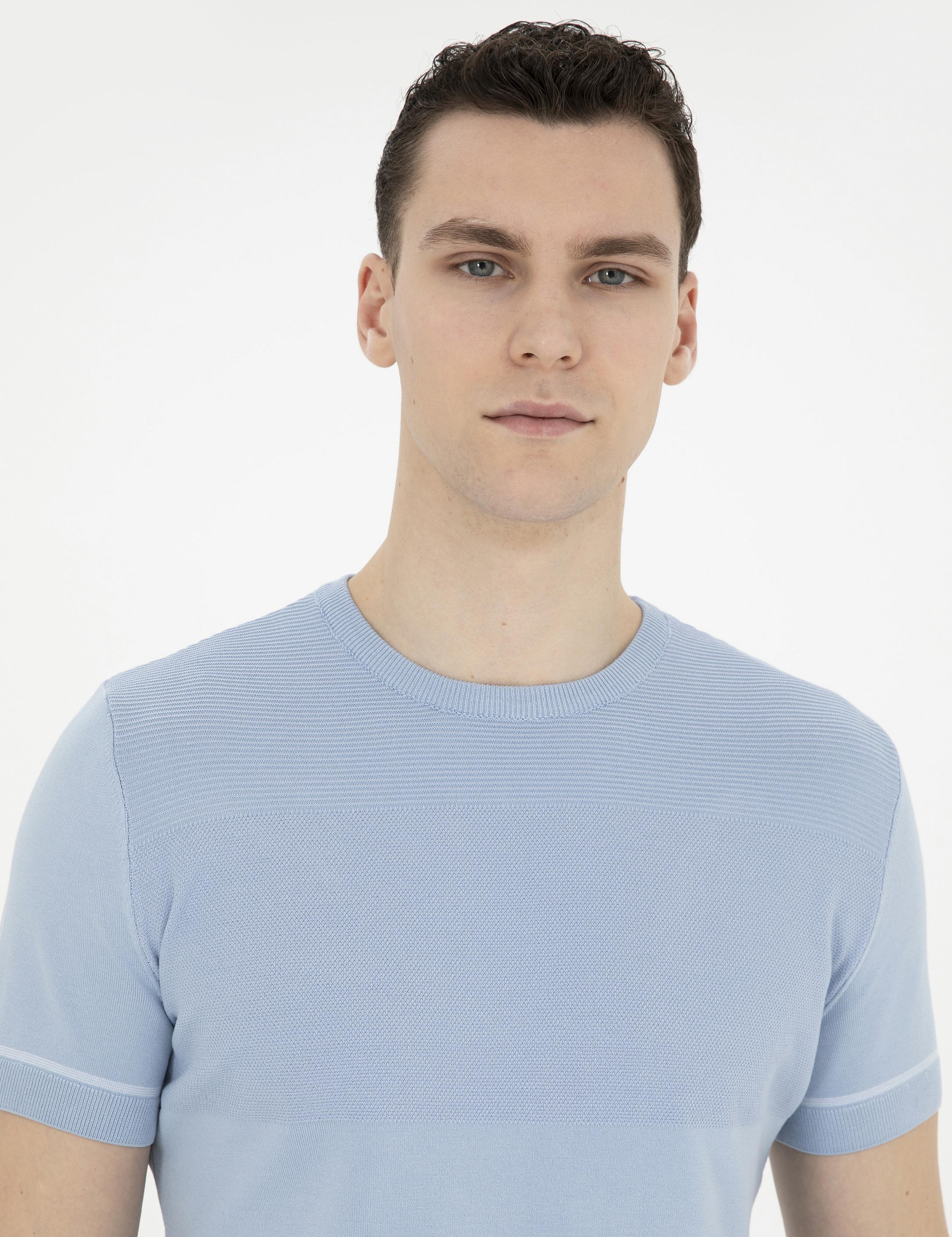 Mavi Slim Fit Bisiklet Yaka Triko Tişört