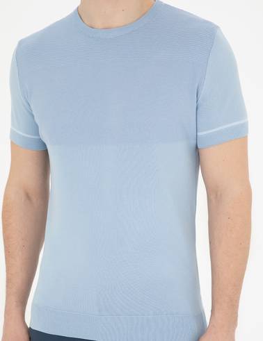 Mavi Slim Fit Bisiklet Yaka Triko Tişört
