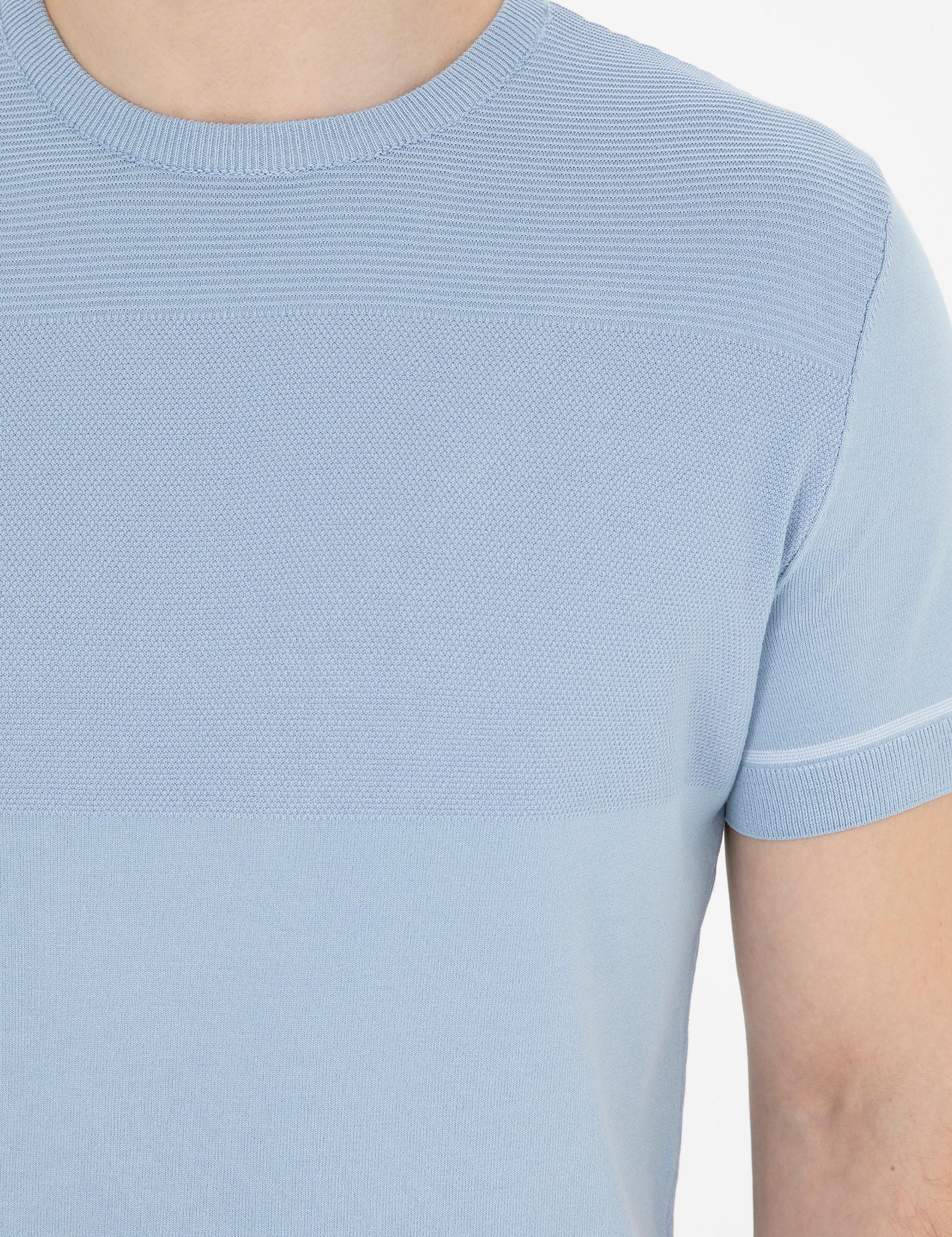 Mavi Slim Fit Bisiklet Yaka Triko Tişört