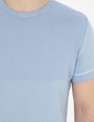 Mavi Slim Fit Bisiklet Yaka Triko Tişört